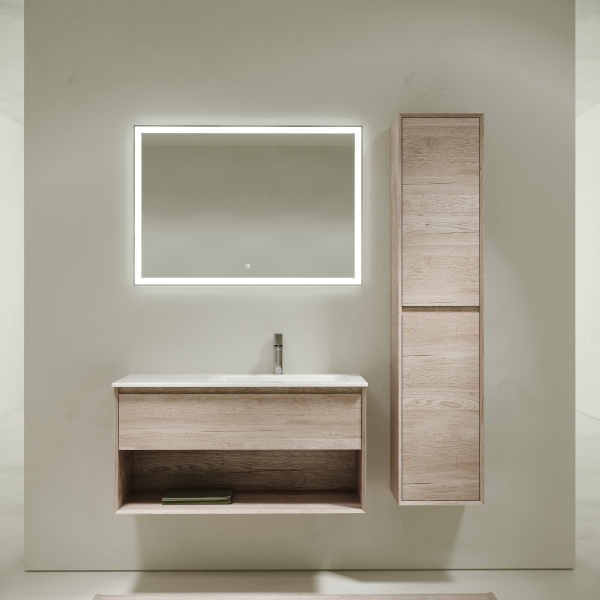 Фото тумба под раковину sancos marmi 1.0 100 см, цвет: дуб галифакс натуральный mr1.0100reg