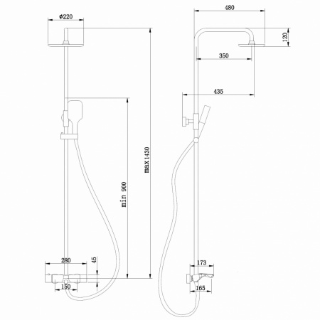 Фото душевая стойка abber thermostat af8516spl