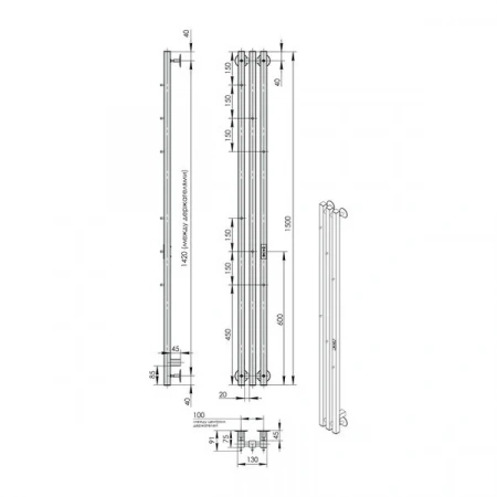 Фото электрический полотенцесушитель indigo  style 3 pro 150/13 lspre150-13rt