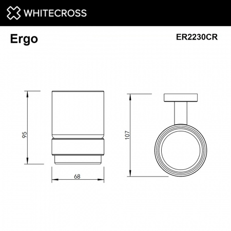 Фото стакан подвесной whitecross ergo er2230cr, цвет: хром