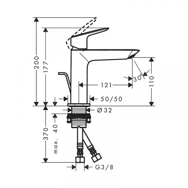 Фото смеситель для раковины hansgrohe logis 71251670