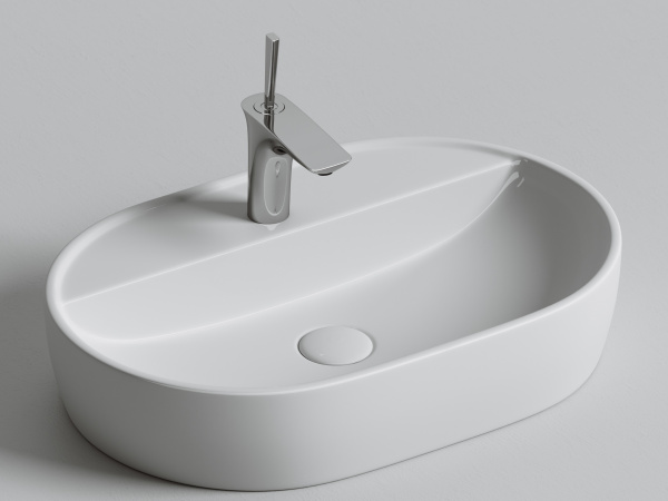 Фото раковина накладная ceramicanova element 60 см, цвет: белый cn6035