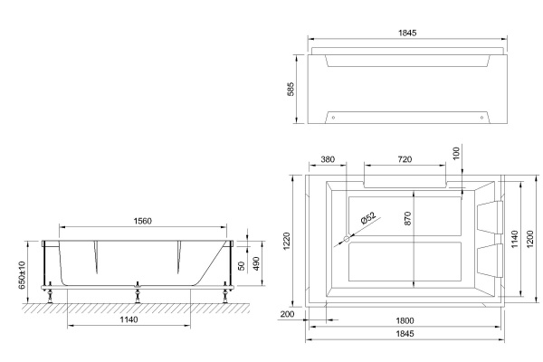 Фото акриловая ванна royal bath triumph rb665100k 180x120 см