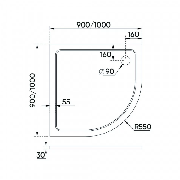 Фото поддон veconi tezeo stone tz-10 100x100 см tz10-100pl-01-19c3