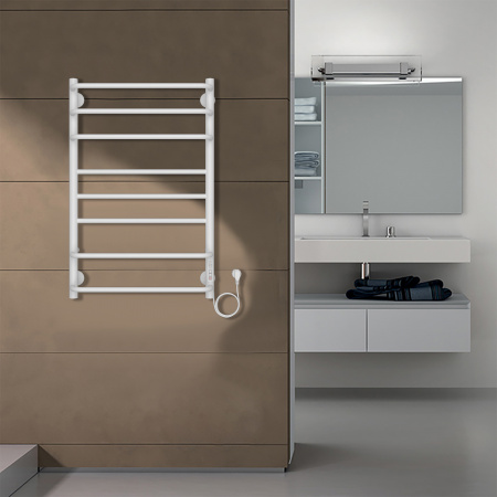 Фото электрический полотенцесушитель azario milan 50x80 см цвет: белый az90858w