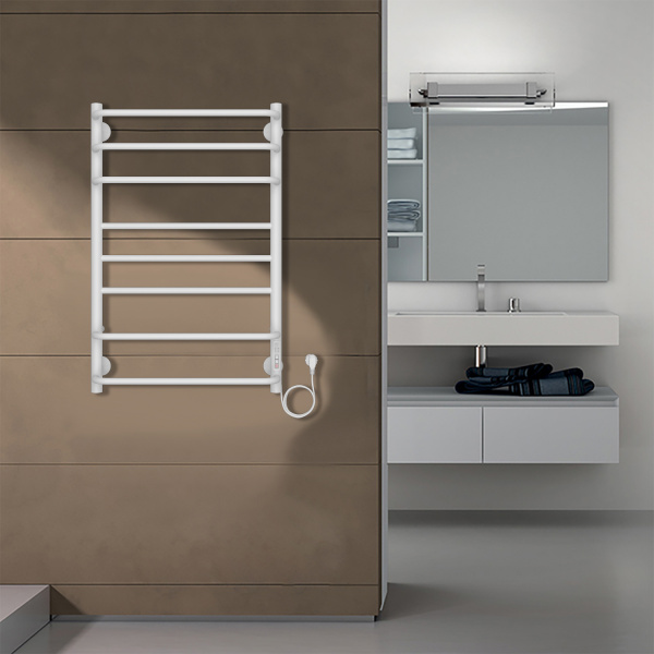 Фото электрический полотенцесушитель azario milan 50x80 см цвет: белый az90858w
