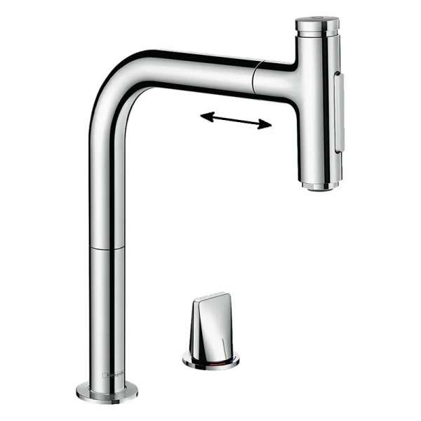Фото смеситель для кухонной мойки hansgrohe metris select 73818000