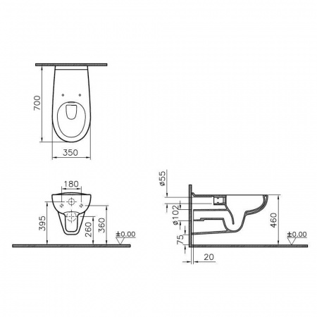 Фото унитаз подвесной безободковый vitra conforma  5810b003-6234