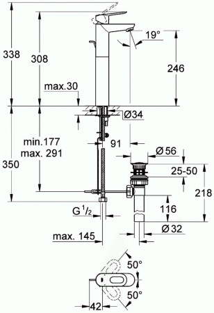 Фото смеситель для раковины grohe bauloop 32856000