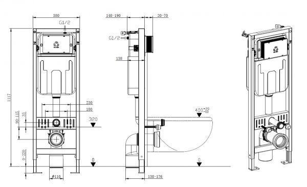 Фото инсталляция для унитаза allen brau pneumatic slim 9.11102.20
