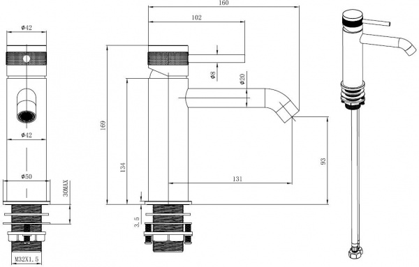 Фото смеситель для раковины allen brau priority 5.31a01-bn
