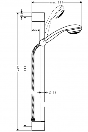 Фото душевой гарнитур hansgrohe crometta 85 mono 27729000