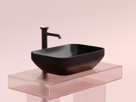 Фото раковина накладная ceramicanova element 50 см, цвет: черный cn6055mb