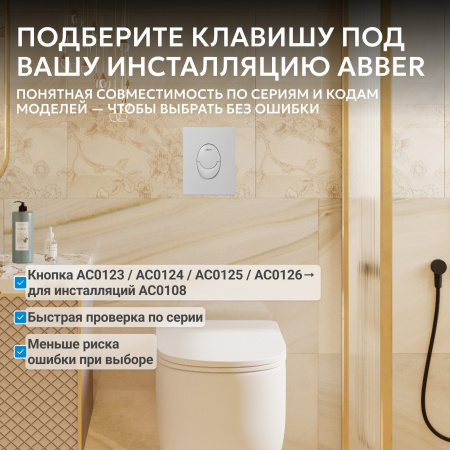 Фото клавиша смыва abber ac0125mw белая матовая