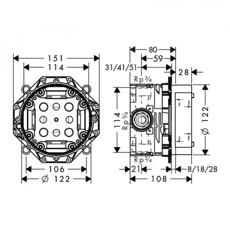 Фото смеситель для душа hansgrohe talis e 71768000s