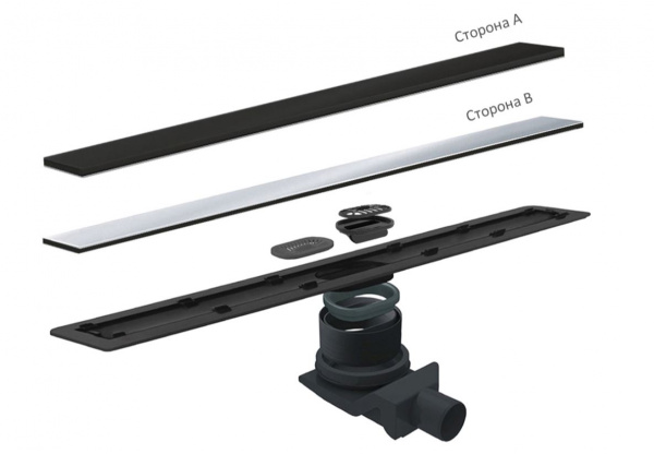 Фото трап линейный с решеткой pestan confluo frameless line black glass 30 см 13701201