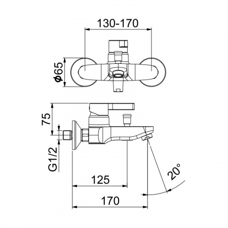 Фото смеситель для ванны webert doremi dr850102345