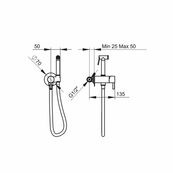 Фото смеситель с гигиеническим душем для биде zeegres z.lombardia 30028014
