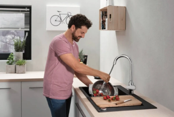 Фото смеситель для кухонной мойки hansgrohe focus 71820000