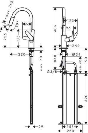 Фото смеситель для кухонной мойки hansgrohe focus 73895000