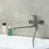 Фото смеситель для ванны акватек ника aq1842bgm,цвет: сталь