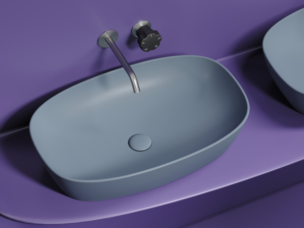Фото раковина накладная ceramicanova element 60 см, цвет: серый cn6049mhl