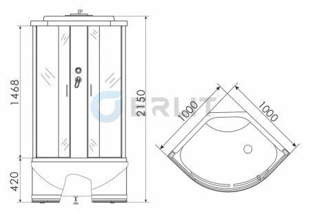 Фото душевая кабина erlit er3510tp-c4 rus 100x100 см