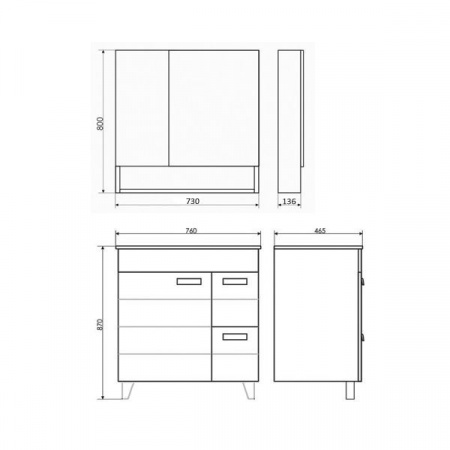 Фото тумба с раковиной comforty клеон 75 см 00-00004758