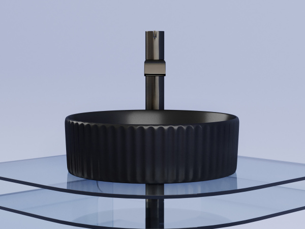 Фото раковина накладная ceramicanova element 36 см, цвет: черный cn6057mb