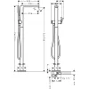 Фото напольный смеситель для ванны hansgrohe tecturis e 73445670