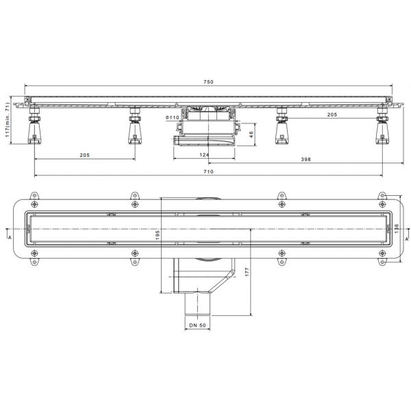 Фото трап линейный с решеткой pestan confluo premium line new 75 см 13000294