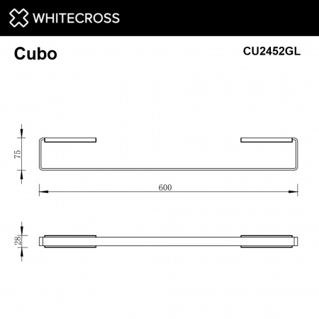 Фото полотенцедержатель 60 см whitecross cubo cu2452gl, цвет: золото