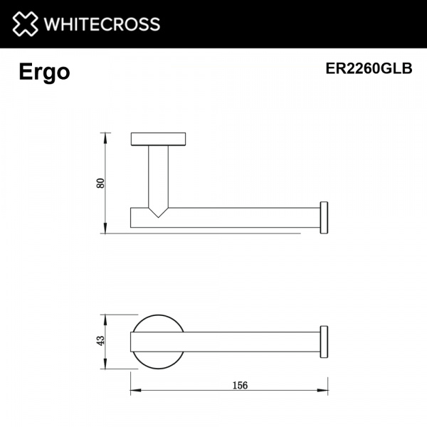 Фото держатель для туалетной бумаги whitecross ergo er2260glb, цвет: золото брашированное