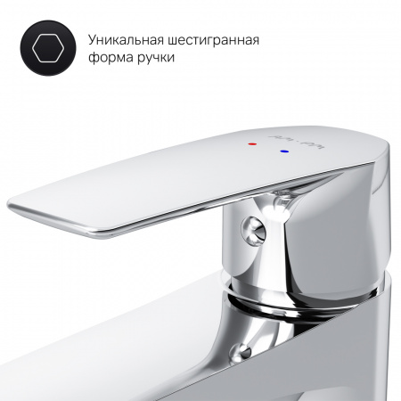 Фото смеситель для раковины с гигиеническим душем am.pm gem f90a03000