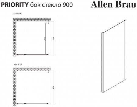Фото душевая стенка allen brau priority 90 3.31018.bba черный