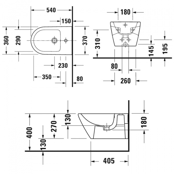 Фото биде подвесное duravit d-neo 54 см 2295150000
