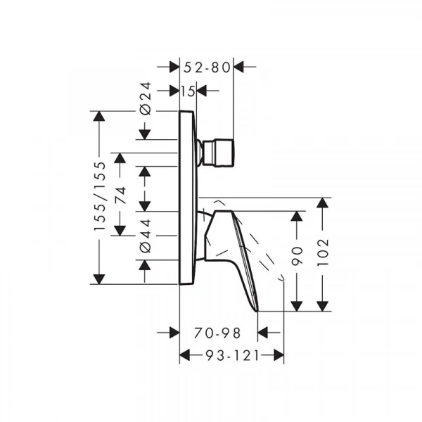 Фото смеситель для ванны hansgrohe logis 71407670