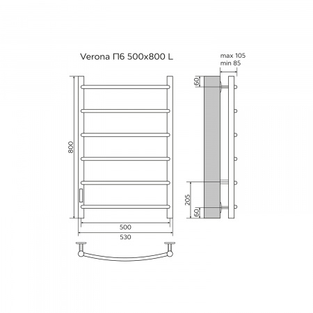 Фото электрический полотенцесушитель azario verona 50x80 см цвет: белый az04758w