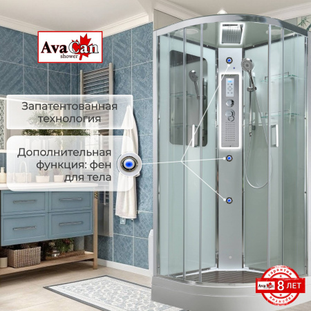 Фото душевая кабина avacan a2090led 90x90 см