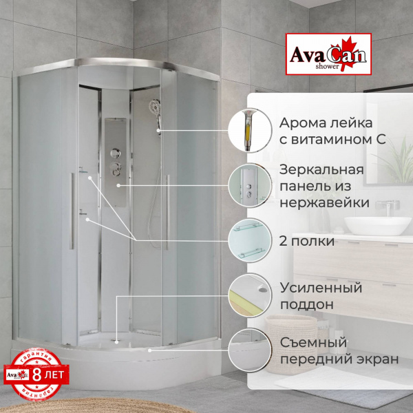 Фото душевая кабина avacan em3010n 100x100 см без крыши