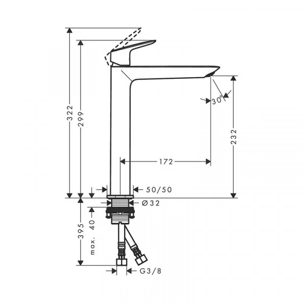 Фото смеситель для раковины hansgrohe logis 71258670
