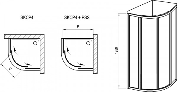 Фото душевое ограждение ravak supernova skcp4-90 90x90 см 3117o102zg