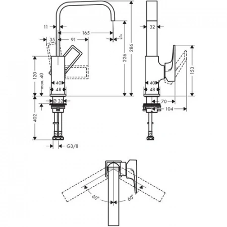 Фото смеситель для раковины hansgrohe metropol 74511000