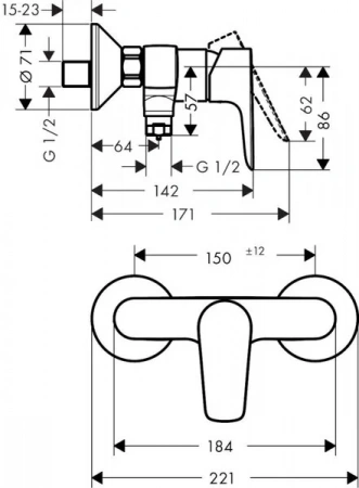 Фото смеситель для душа hansgrohe talis e 71760140