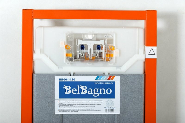 Фото инсталляция для унитаза с панелью смыва belbagno bb001-120/bb014-sr-bianco