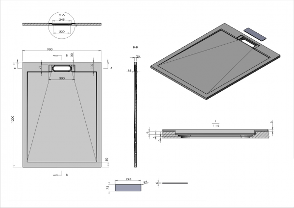 Фото поддон vincea 120x90 см vst-4srl9012a