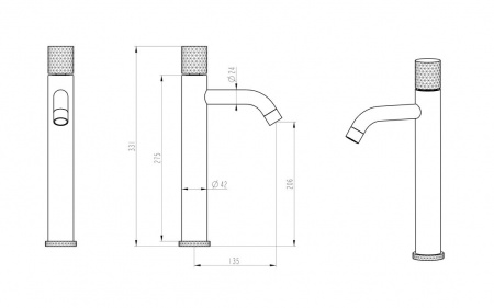 Фото смеситель для раковины boheme stick 122-wg
