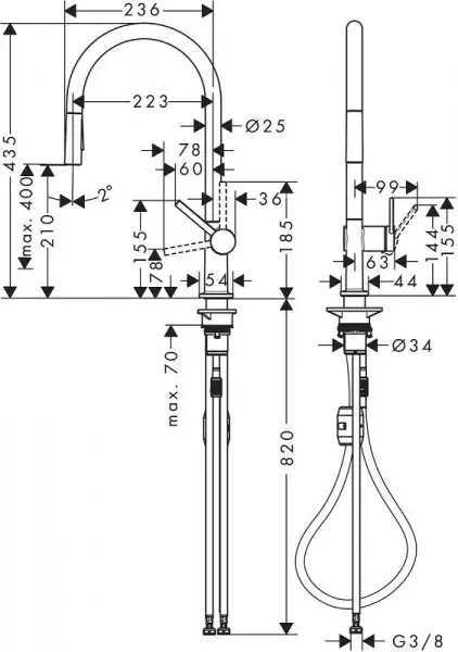 Фото смеситель для кухонной мойки hansgrohe talis classic 72800670