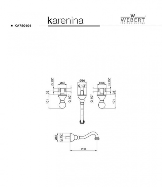 Фото смеситель для раковины webert karenina, цвет: хром/золото ka750404017