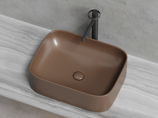 Фото раковина накладная ceramicanova element 50.5 см, цвет: коричневый cn6052mdb